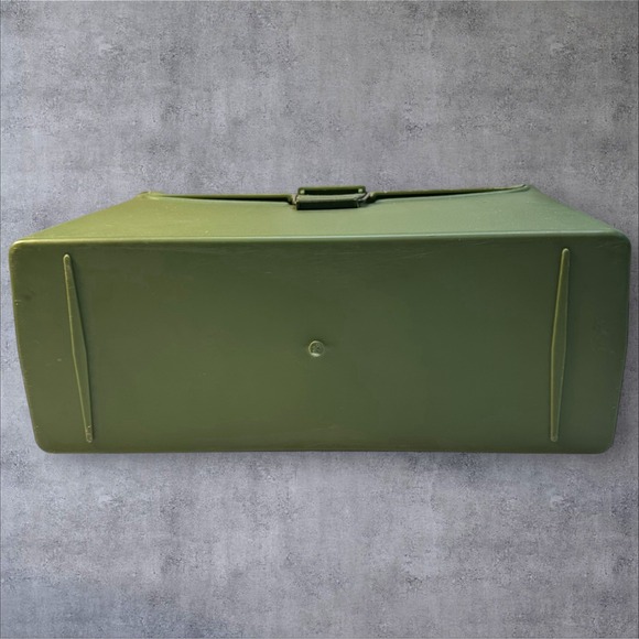 Vintage 1970's Sterling Plastics File‎ Storage Box in Army Green File Folders - Picture 11 of 11